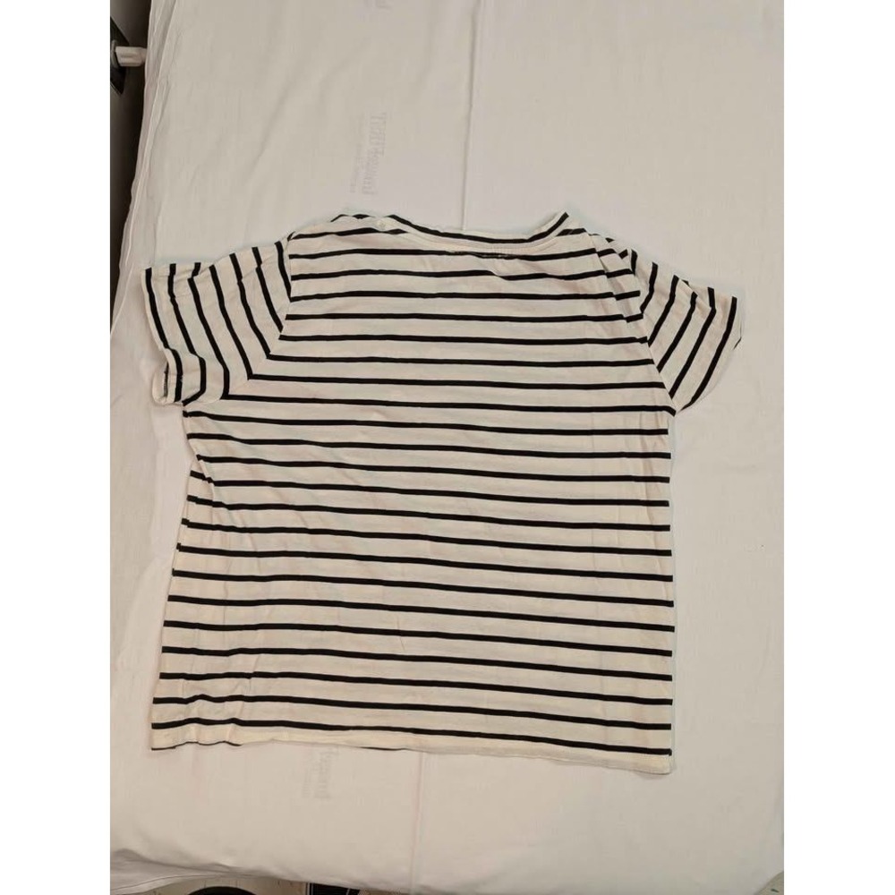 Philosophy Striped Tee Lemon Beaded Patch Short Sleeve Top Large - Picture 4 of 6